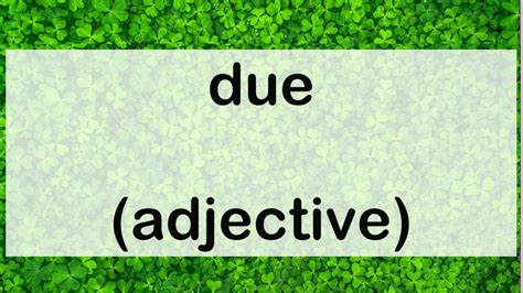 due adjective .
